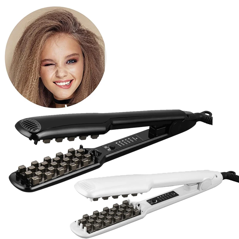 

3D Fluffy Hair Styling Tool Hair Volumizing Iron 2 In 1 Hair Straightener Curling Ceramic Crimper Corrugated Curler Flat Iron