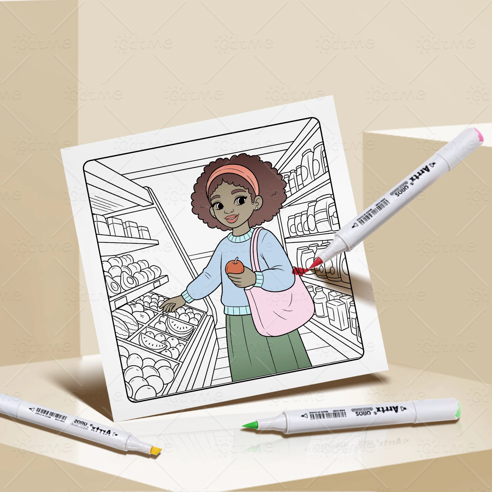 COZY BLACK GIRL CUTE AND EASY Malbuch für Erwachsene mit niedlichen, gemütlichen täglichen Aktivitäten zur Entspannung (Cozy Spaces Coloring) – Detail 6