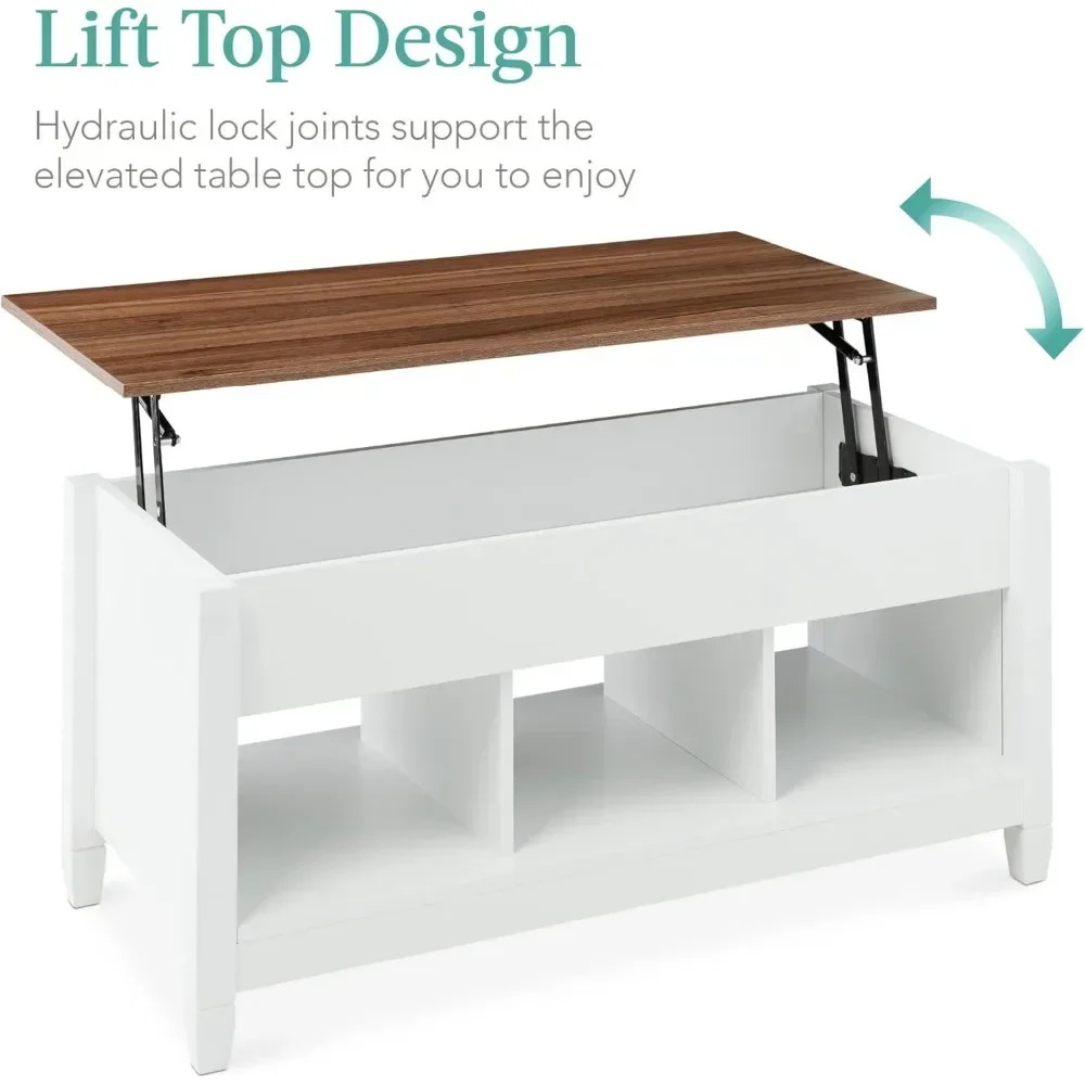 Lift Top Coffee Table Hidden Storage Coffee Table, Wooden Dining Coffee Table, Accent Table Furniture for Living Room