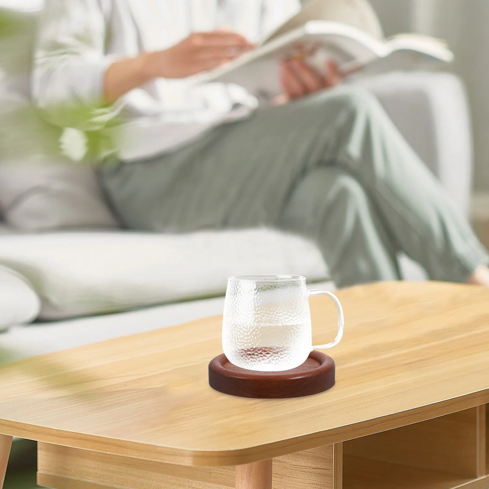 

4Pcs Round Wood Coasters Heat Insulation Drink Cup Mats Protective Pads for Home Office Coffee Table Round Wood Coaster