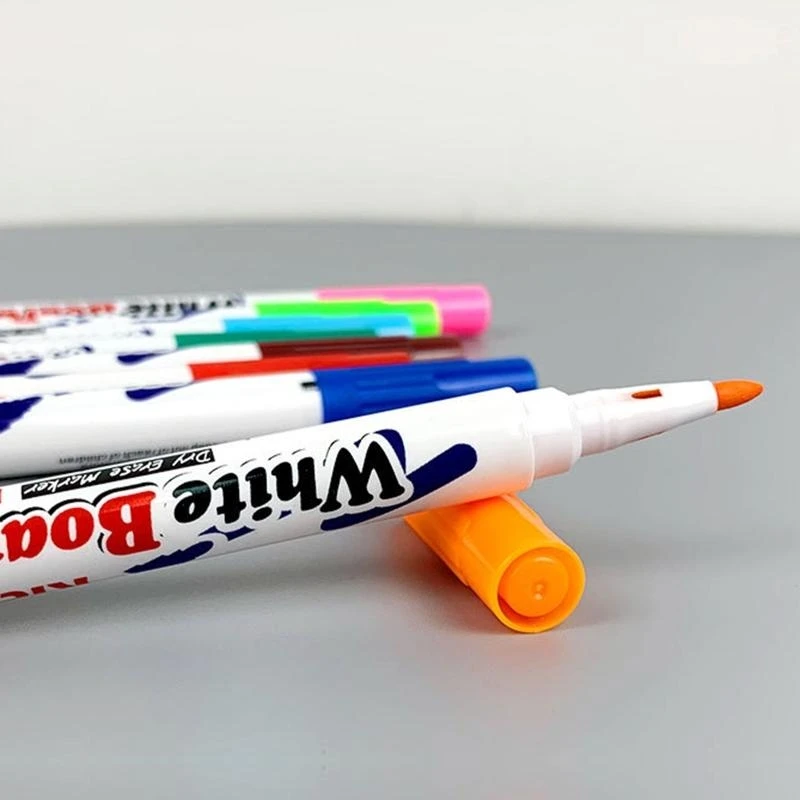 H37F 12 PCS Multi-color Erasable Whiteboard Markers for Whiteboard