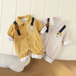 Autumn Winter Corduroy Thick Newborn Baby Rompers Casual Double Layer Soft One Piece  Jumpsuits for Baby Girls and Boys Outwear