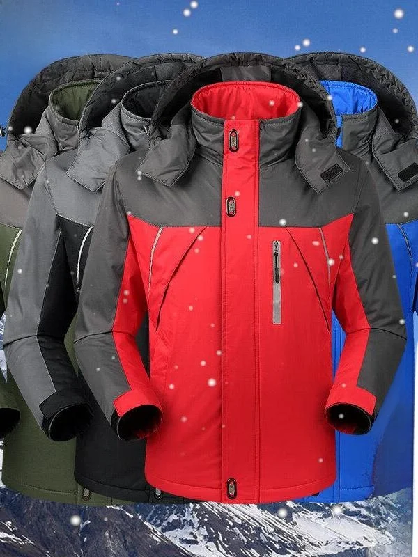 Thickened Fleece Winter Workwear Jacket Men's Heavy Duty Insulated Windproof Cotton Coat Large Size Labor Protection Outerwear