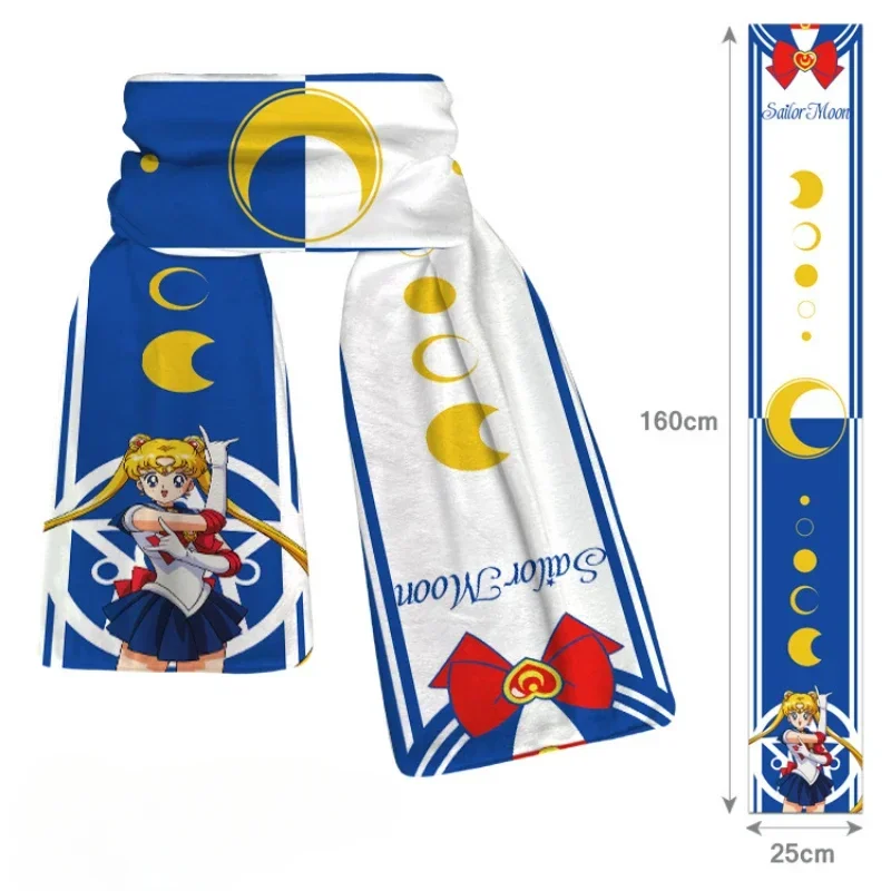 

Sailor Moon Anime Cotton Scarf Figures Autumn Winter Soft Plush Neck Warm Scarf for Men Women Cosplay Neckerchief Kids Xmas Gift