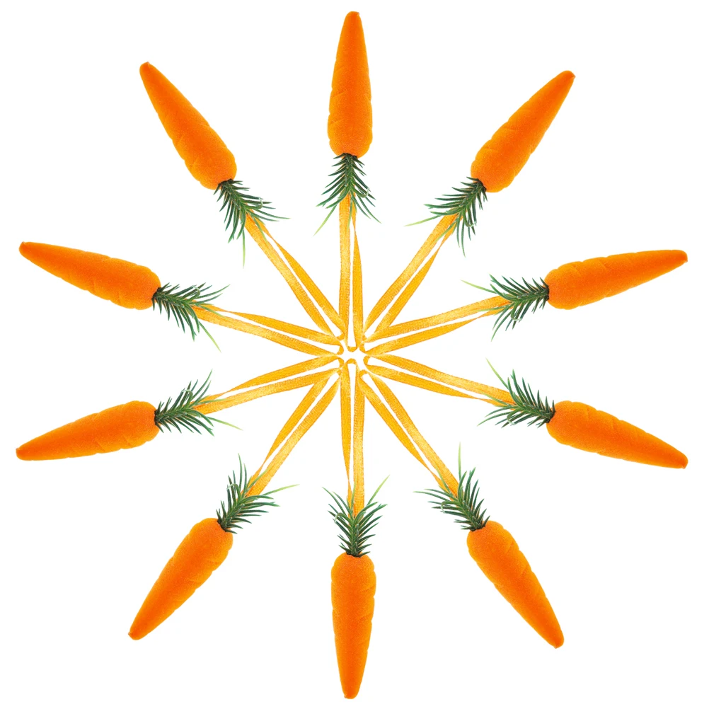 

10Pcs Realistic Mini Carrot Decorations Vibrant Color Smooth Surface Lightweight Kitchen Play Set Miniature Carrot Props