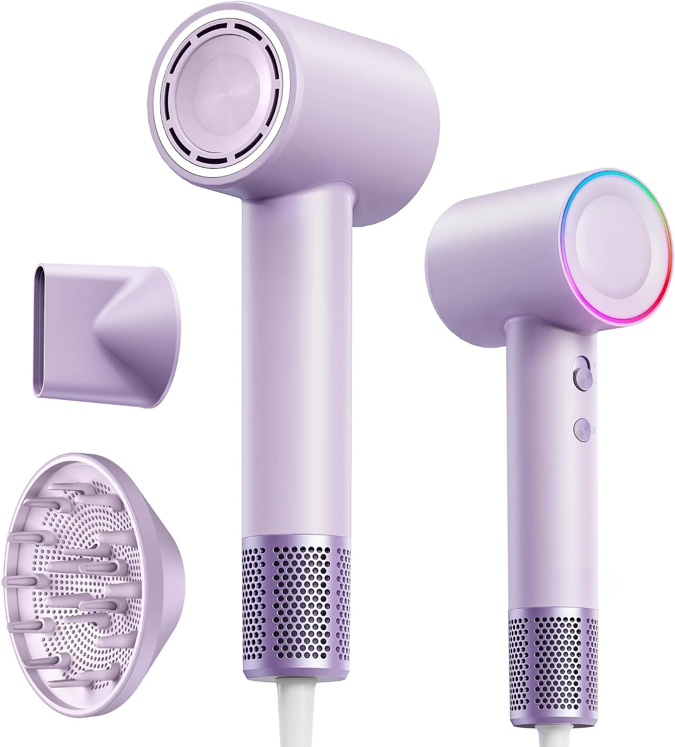 High-Speed Hair Dryer, 160,000 RPM Brushless Motor for Ultra-Fast Drying, 500M Ionic Negative for Frizz Purple