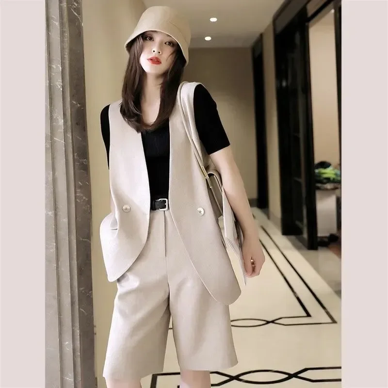 Suit Vest Suit for Women Summer New Style Covering the Flesh Fashion Foreign Light Casual Three-piece Trendy Set