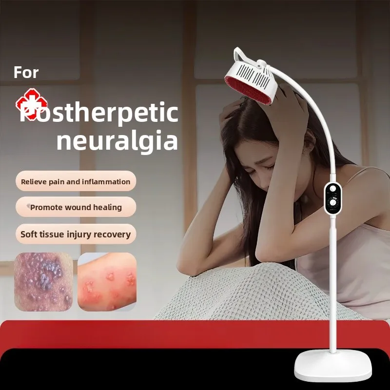 Floor Stand Infrared Physiotherapy Heat Lamp, Red Light Heating Lamp for Body Joint Muscle Pain Relief Home Physiotherapy Device
