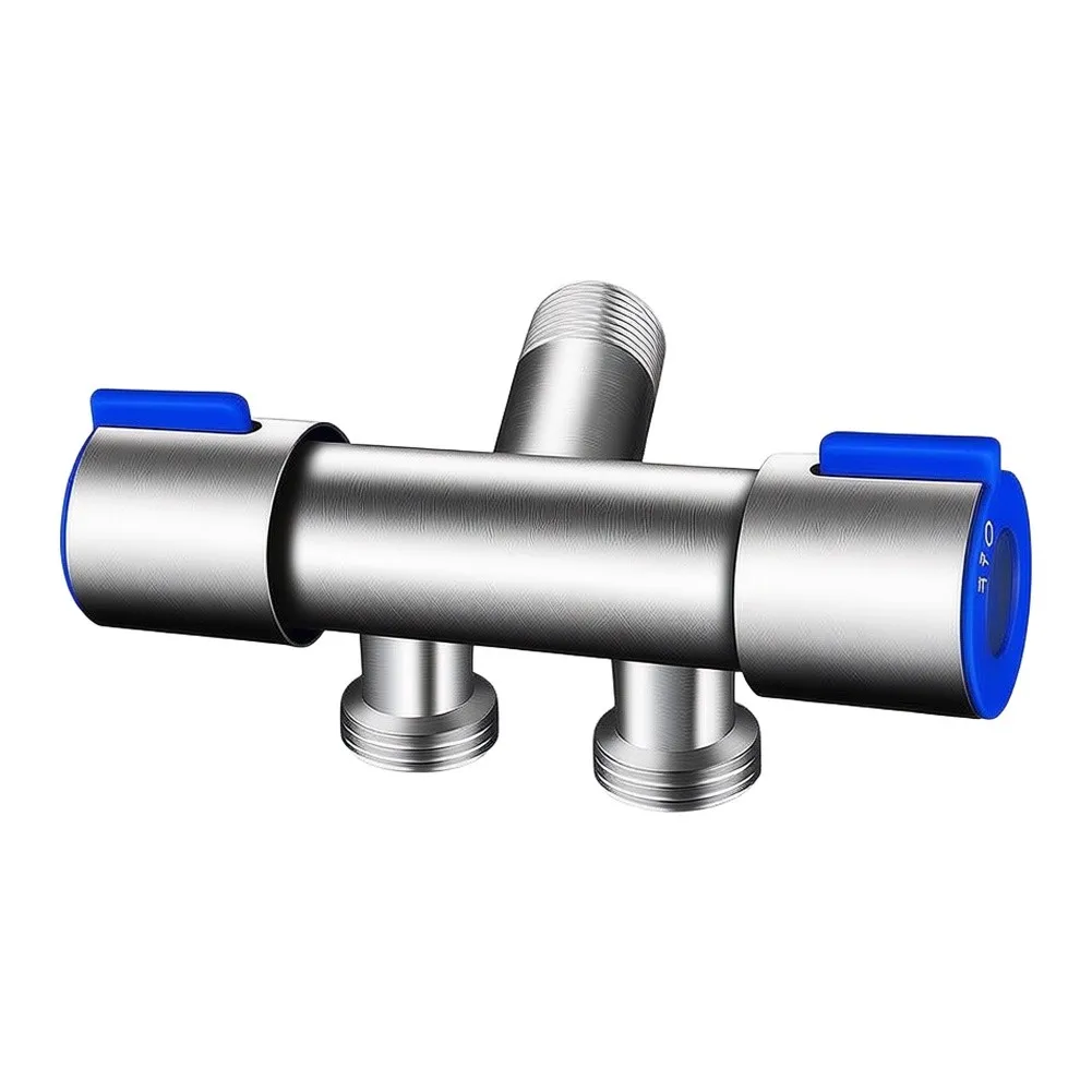 For Bathroom Installation Blue 304 Stainless Angle Valve Washing Machine Splitter For Washing Machine And Toilet