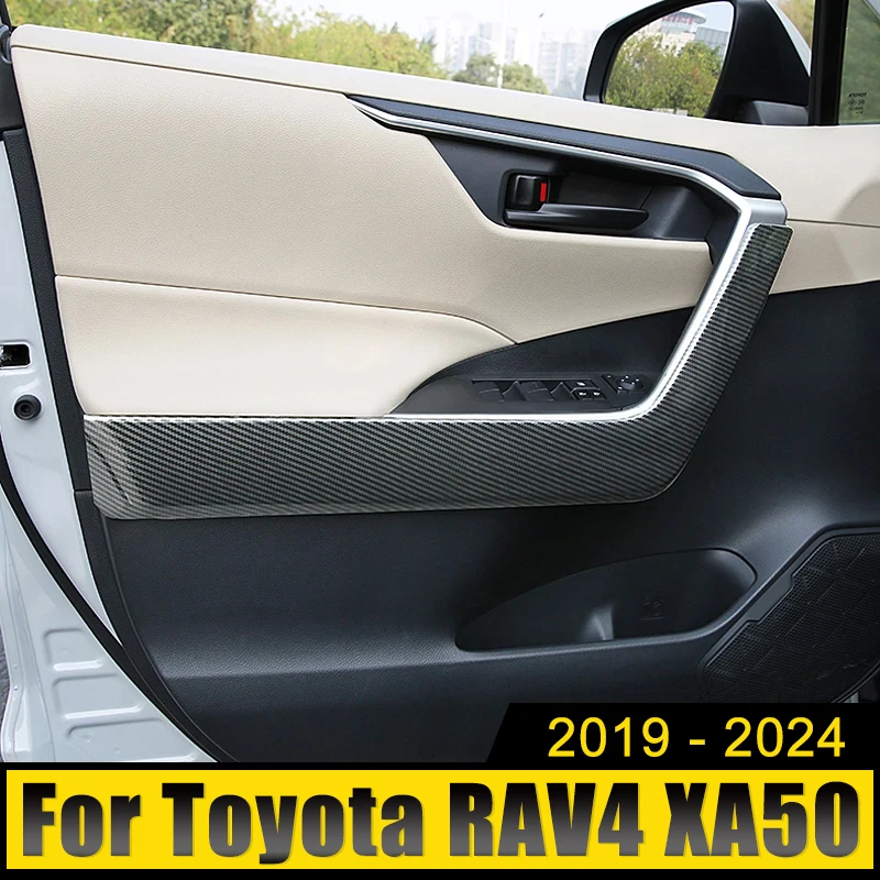 

For Toyota RAV4 XA50 2019-2021 2022 2023 2024 RAV 4 Hybrid ABS Car Interior Door Armrest Bowl Panel Cover Strip Trim Stickers