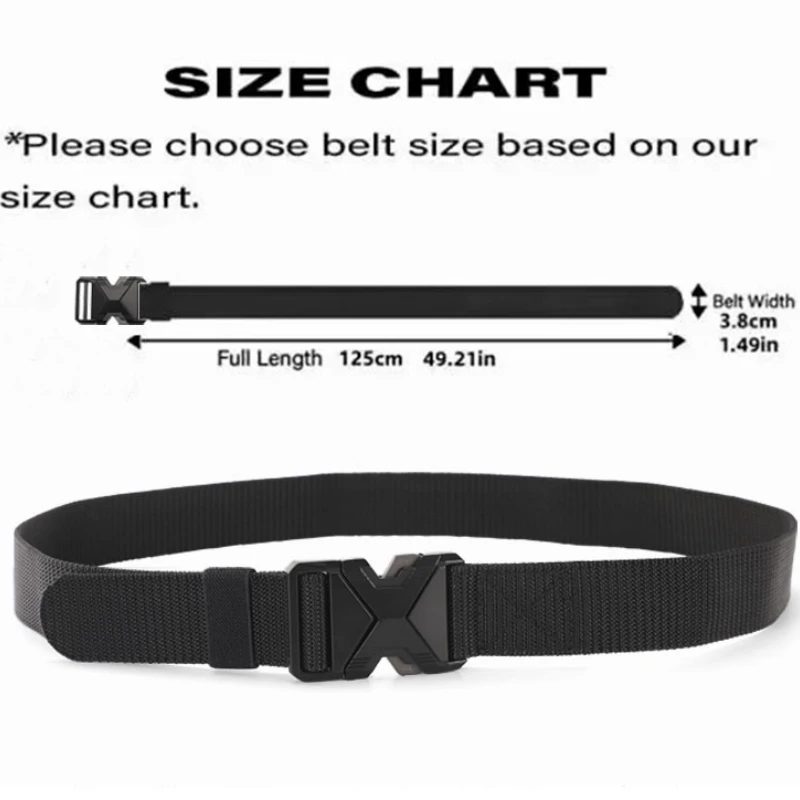 The New Men's 125cm Buckle Belt Nylon Braided Lightweight Breathable Daily Commuter Men's Belt