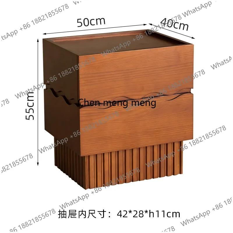 

French retro solid wood bedside table, bedroom locker, antique storage cabinet