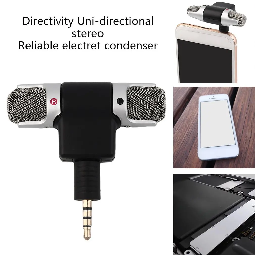 Mini Digital Stereo Microphone for Recorder Mobile Phone Computer Desktop Headset Mic Portable Electret Microphone Dropshipping