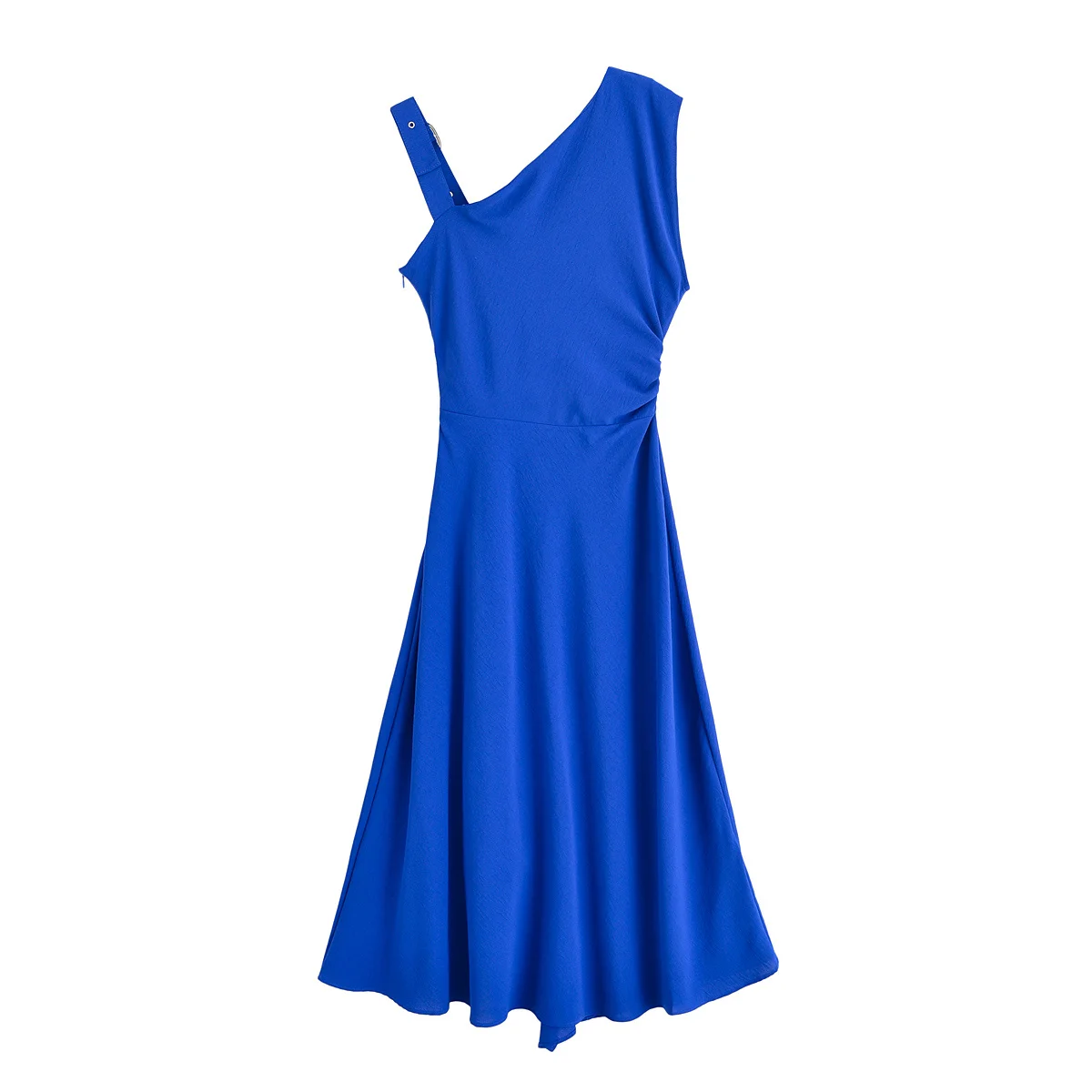 2025 verão novas chegadas moda casual feminina a linha assimétrica fivela oblíqua ombro suspender vestido