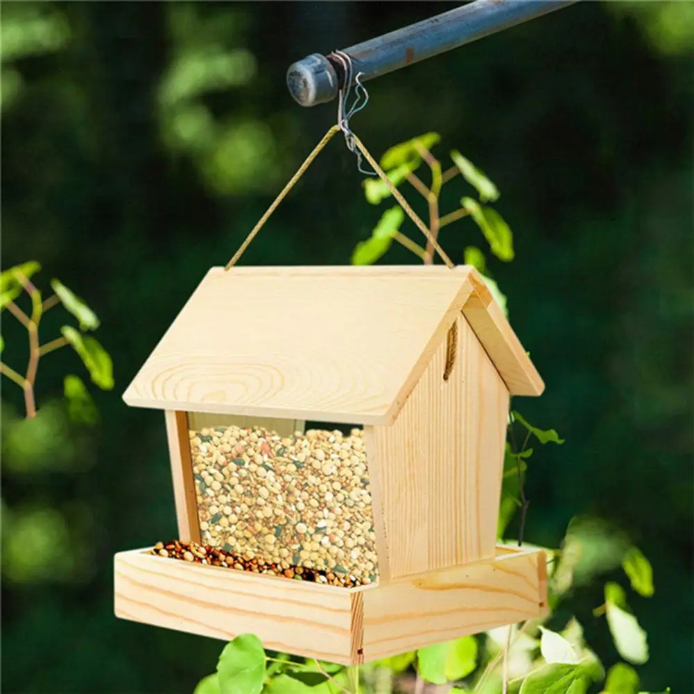 Finches Bird Feeder Outdoor Hanging Bird Feeder House for Cardinals Finches Bluebirds Squirrel Proof Mealworm Feeder for Wild