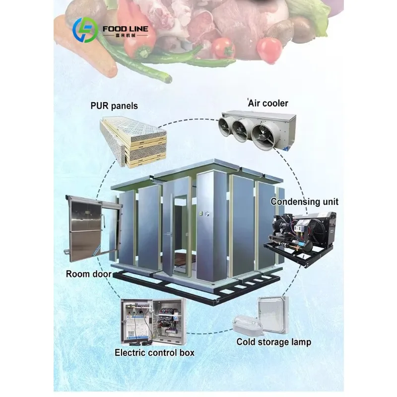 Commercial Walk In Cold Storage Room For Food Frozen Meat Seafood Vegetable  Prefabricated Cold Storage Room For Restaurant Use