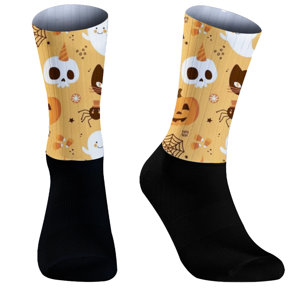 Calcetines de Ciclismo de Halloween con pinzas para Yoga, fútbol, gimnasio, calcetines antideslizantes para hombres y mujeres de fútbol, transpirables, nuevos