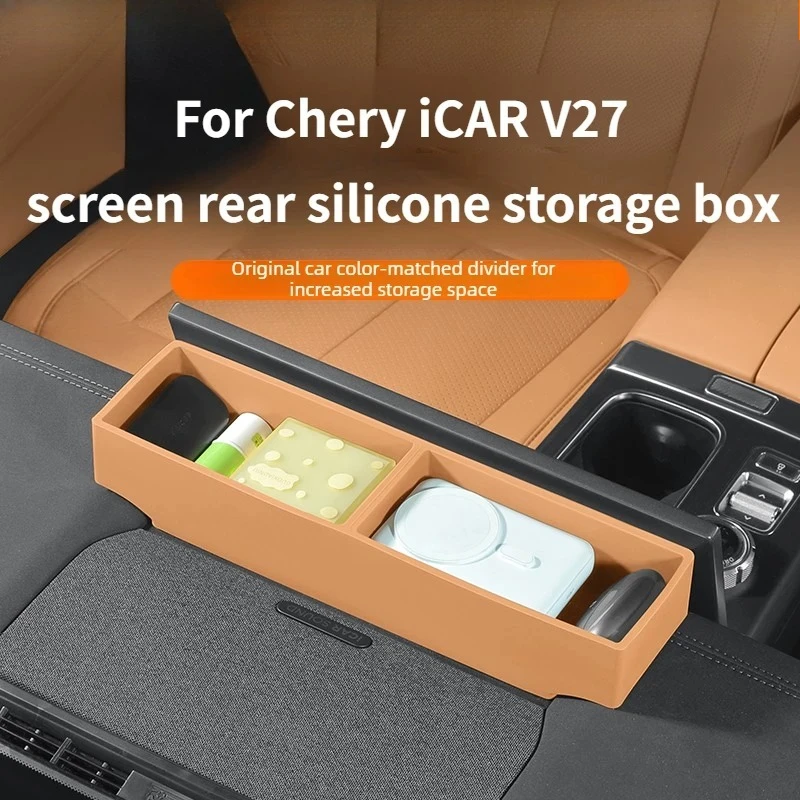 

For Chery ICAUR ICAR V27 Car Navigation Screen Rear Silicone Storage Box Dashboard Sundries Organizer Tray Interior Accessories