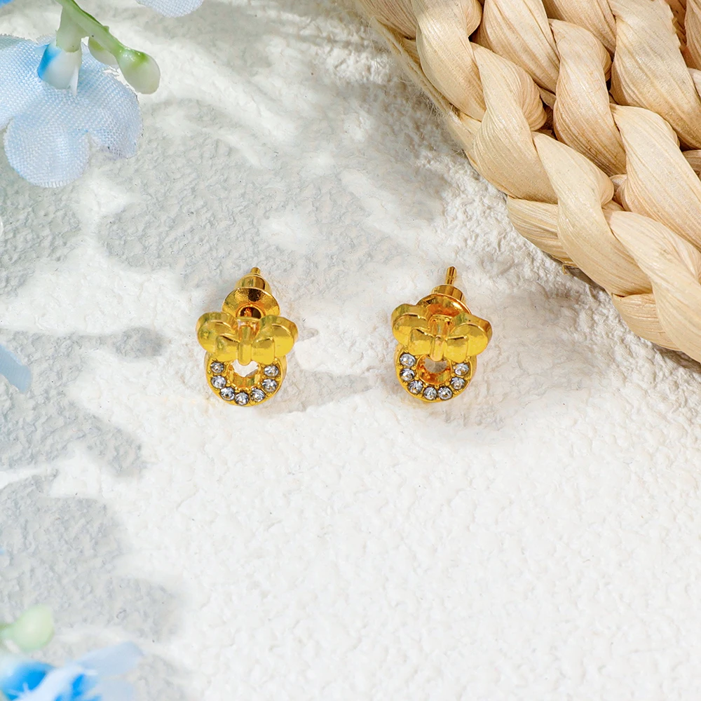 1 Pasang Anting Mickey Minnie Mouse Disney Anting Mickey Ikatan Simpul Kawaii untuk Hadiah Mainan Pesta Anak Perempuan