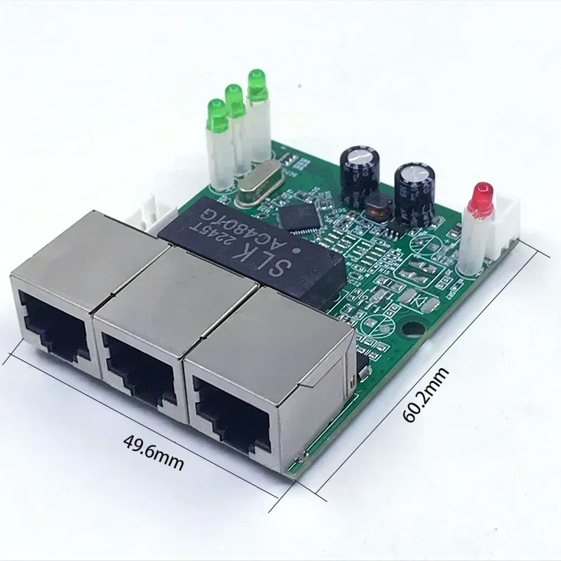 Mini PCBA 4Ports Industrial switch  module 10/100Mbps  5V 12V 15V 18V 24V Lightning protection 4KV Anti static 4KV