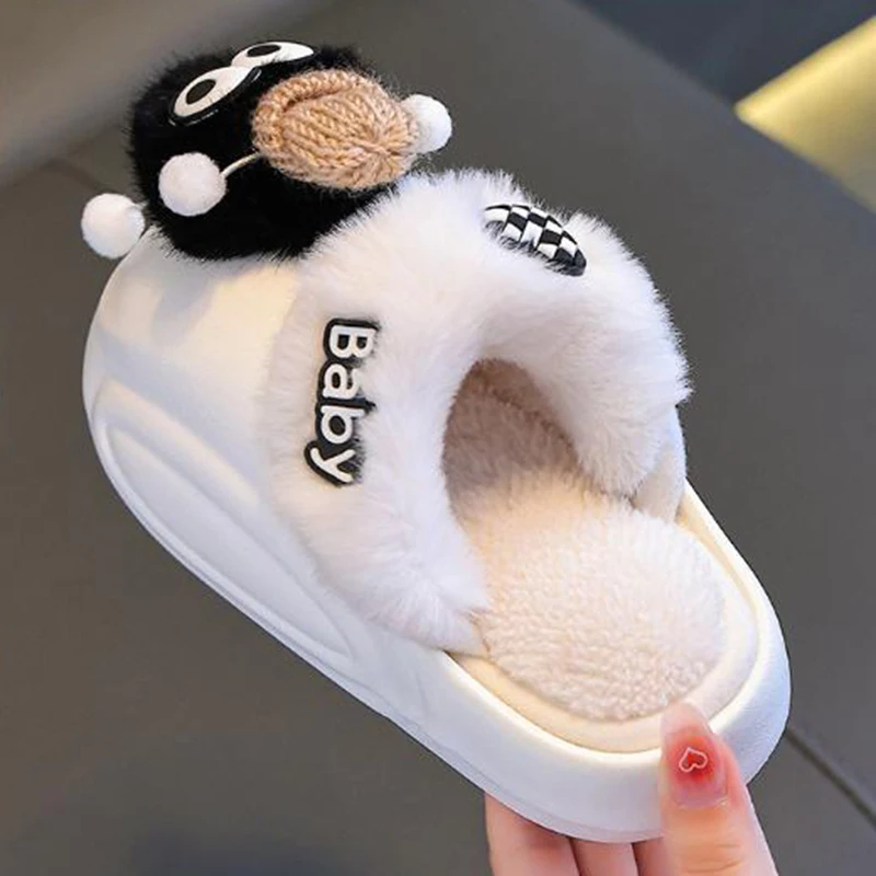 لطيف أفخم الكرة مقاوم للماء إيفا النعال المنزل الأطفال 2025 الشتاء عدم الانزلاق سميكة القاع شبشب منزل الدافئة أفخم الصبي الشرائح #4