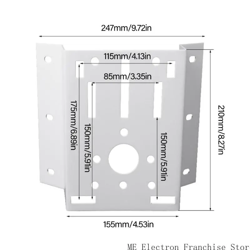 دعم قوس جبل T5EA مقاوم للطقس لكاميرات الاستقصاء ولوحة الطاقة الشمسية لركن الجدار وأعمدة تركيب الأعمدة
