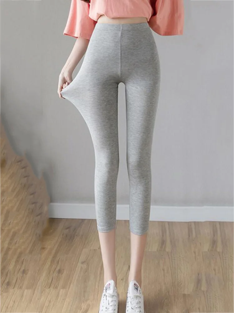 Leggings de cintura alta elásticas femininas, calças justas modais, treino, fitness, preto, cinza, branco, corrida, ginásio, monocromático, casual, moda