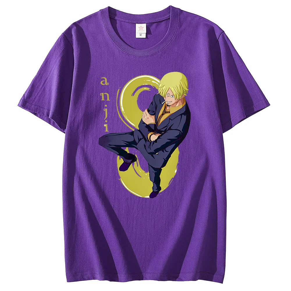 

Футболка из аниме ONE PIECE, футболка с принтом Sanji, повседневная спортивная уличная Мужская и женская футболка
