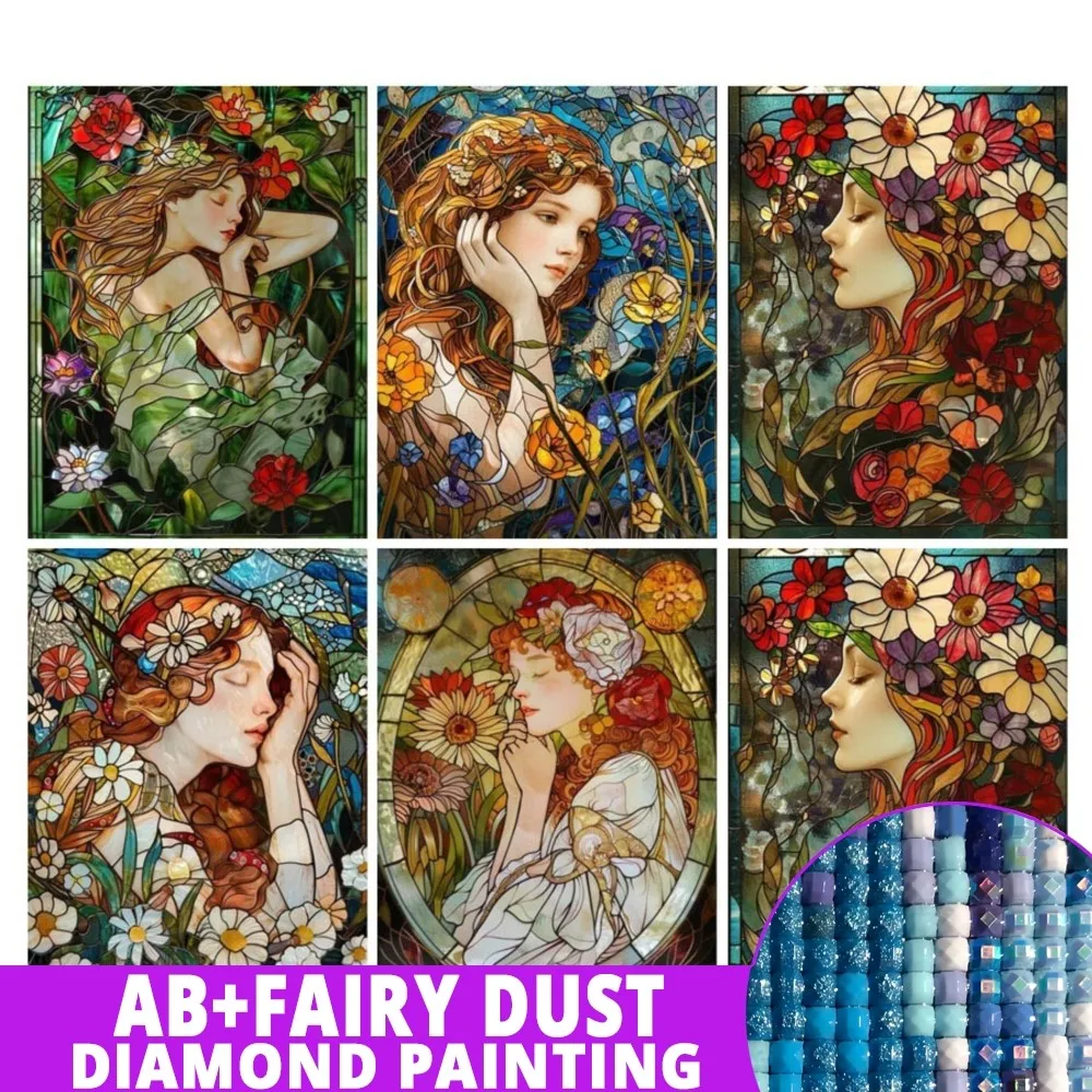 

Фея Пыль AB Diy Полная Мозаика Искусство Фэнтези Спящая Красавица Новые Наборы Для Росписи Элегантная Девушка Вышивка Настенный Декор