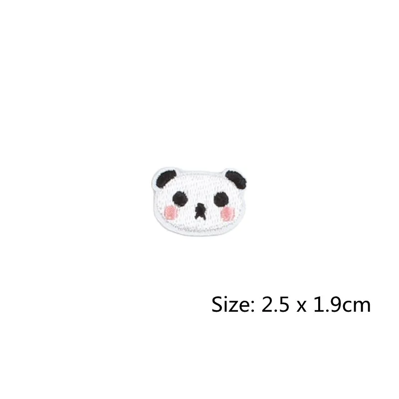 10pcs Embroidered Cute Panda Stickers Iron On Little Badge DIY Clothes Patches Cartoon Patch Appliques For Kids Bags Hats Shoes