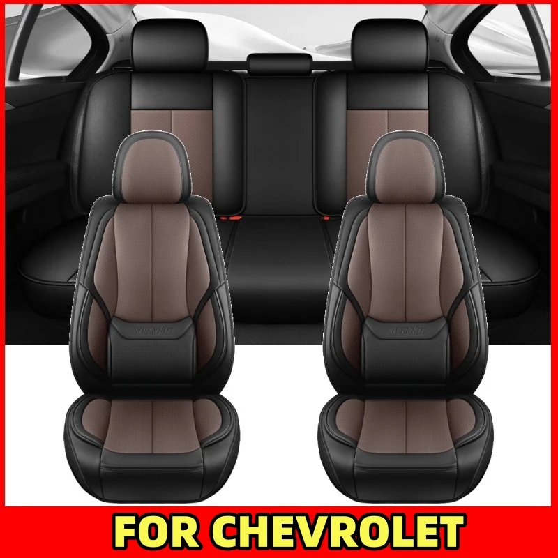 غطاء مقعد السيارة لسيارة شيفروليه قابل للتنفس من جلد البولي يوريثان مقاوم للماء ومقاوم للاهتراء، غطاء مقعد كامل ناعم ومريح
