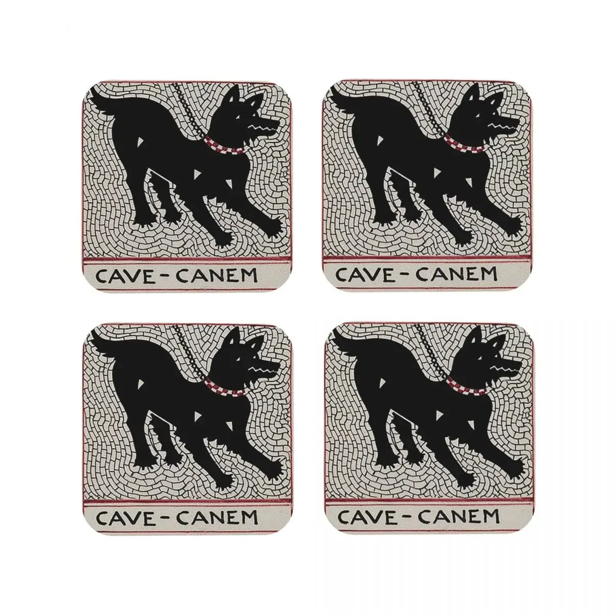 Cave Canem Coasters Kitchen Placemats Non-slip Insulation Cup Coffee Mats For Decor Home Tableware Pads Set of 4