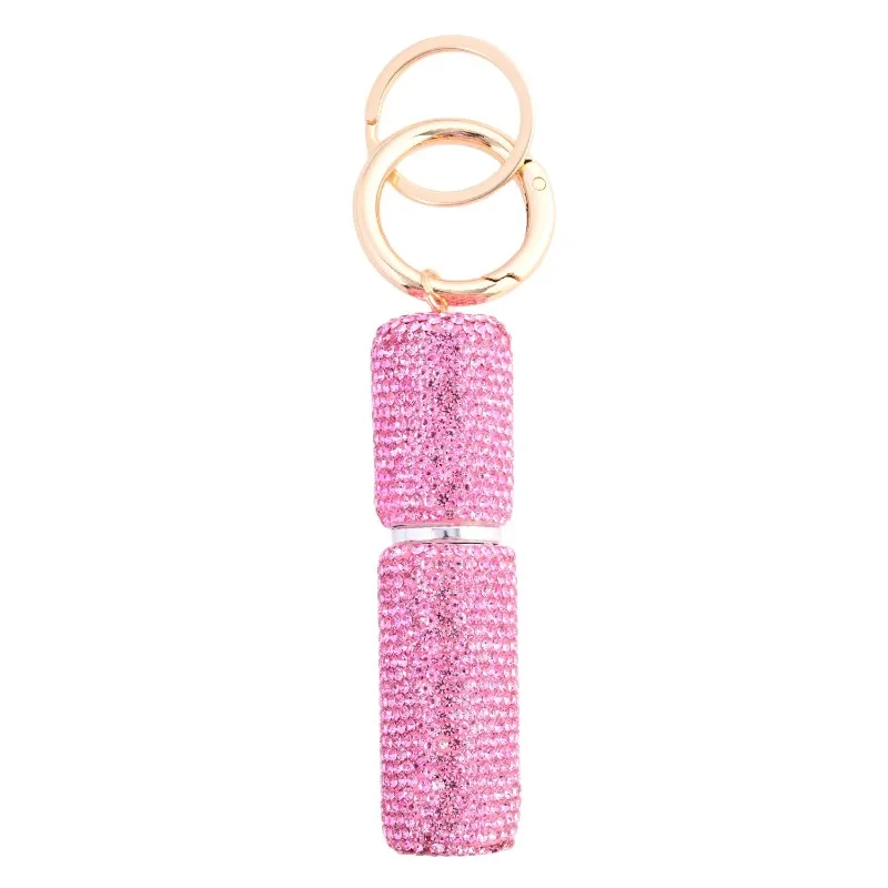 Removable Diamond-encrusted Perfume Bottle High-end Keychain Portable Alloy Press Exquisite Creative Lotion Bottle Pendant