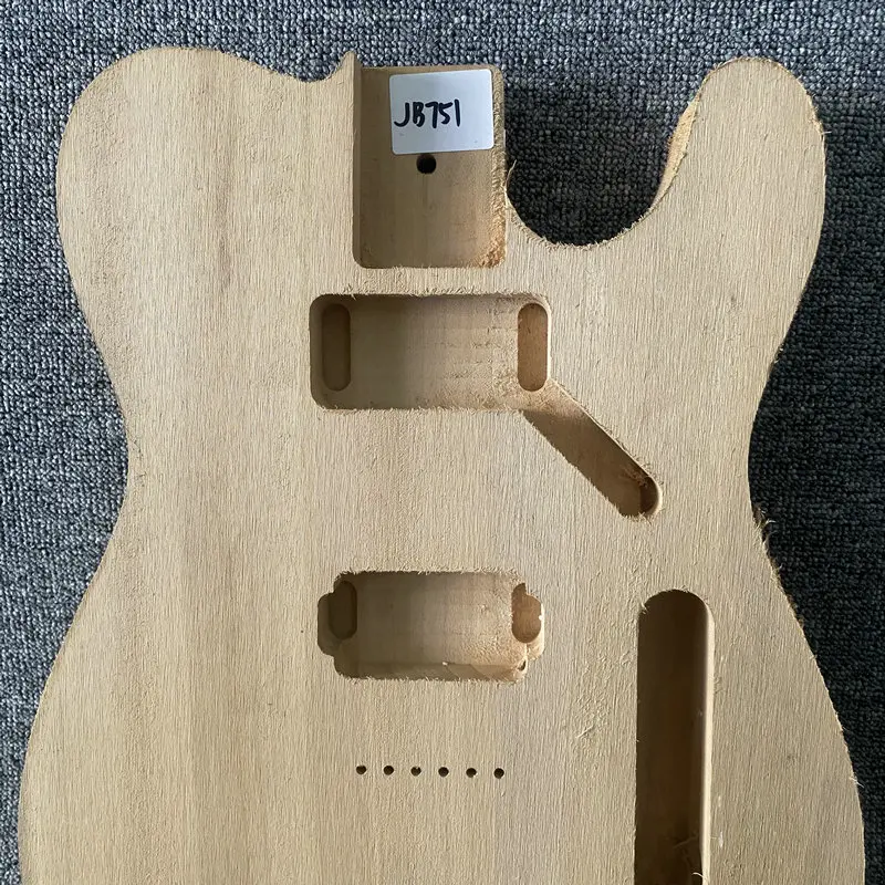 jB751 TL Guitar Body Semi Finishing Tele Electric Guitar Replace Parts String Through Body with 2 Humbucker Pickups DIY