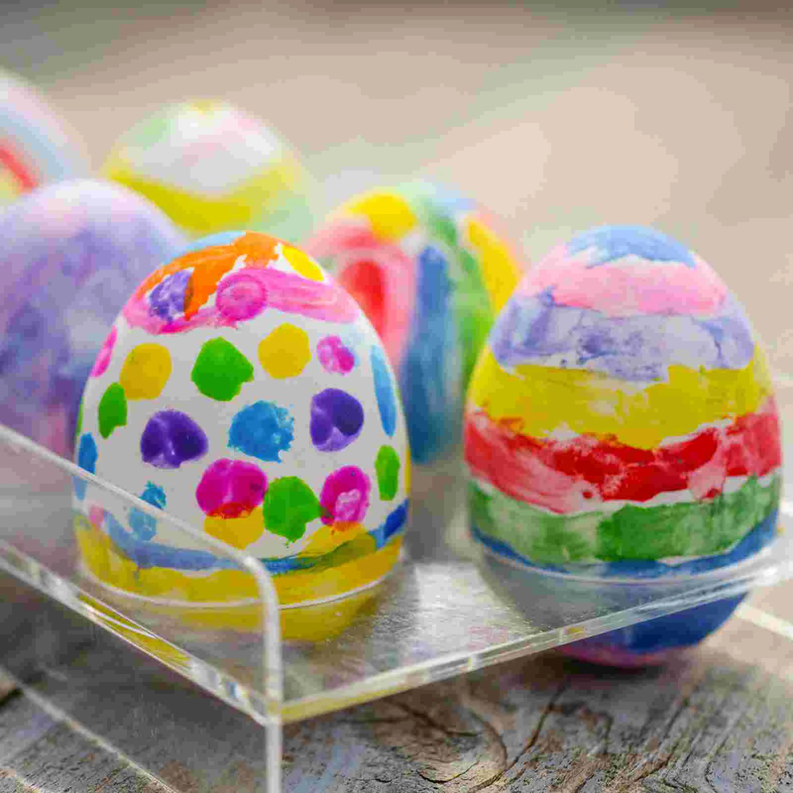 12 PCS Easter Unpainted Egg Wooden Simulated Eggs Childrens Toys DIY Graffiti Party Supplies