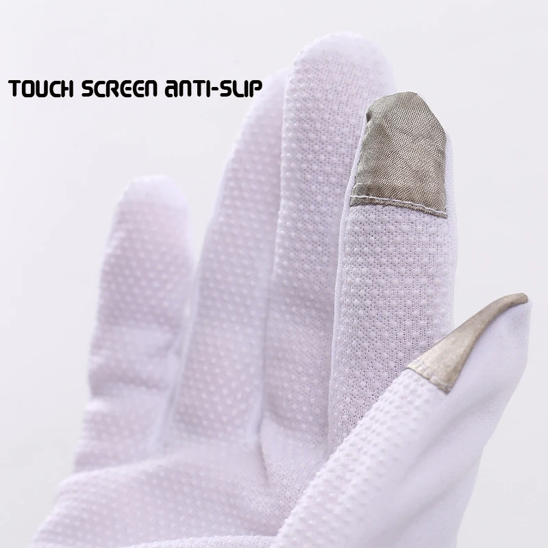 Men\'s and women\'s cotton three-tendon driving touch screen dispensing anti-slip cycling fishing driver sun protection gloves thi