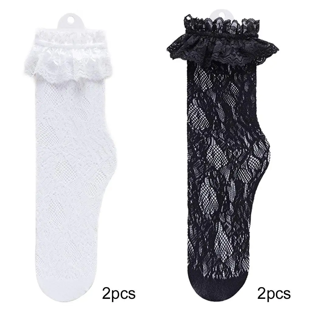 

1 пара кружевных носков до щиколотки, мягкие эластичные прозрачные носки с милой отделкой для женщин и девочек, принцесса