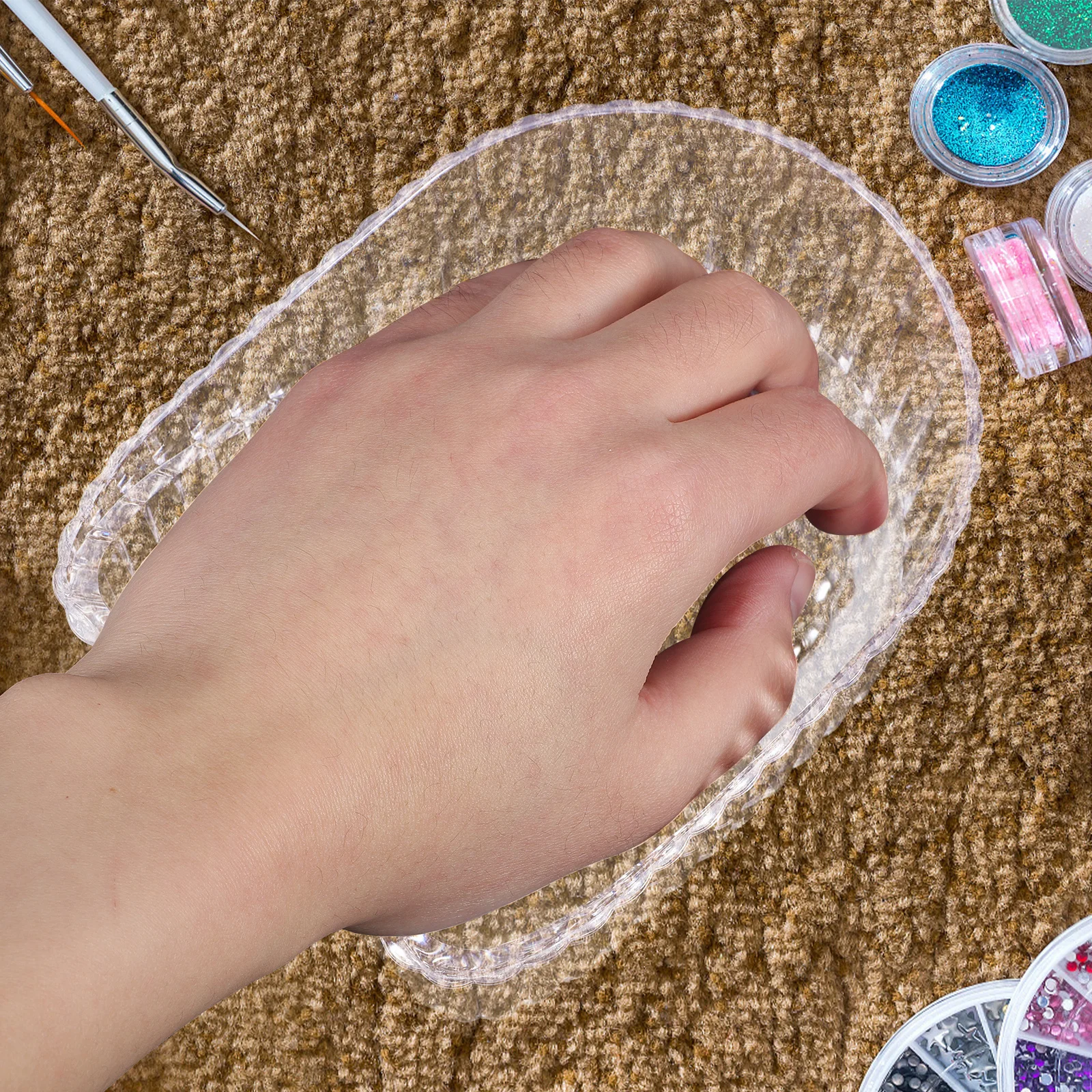 Cuenco de manicura acrílico de mano de obra fina para tratamientos nutricionales de uñas, suministros de salón para el hogar, cuenco para remojo de uñas, cuencos para remojar las manos