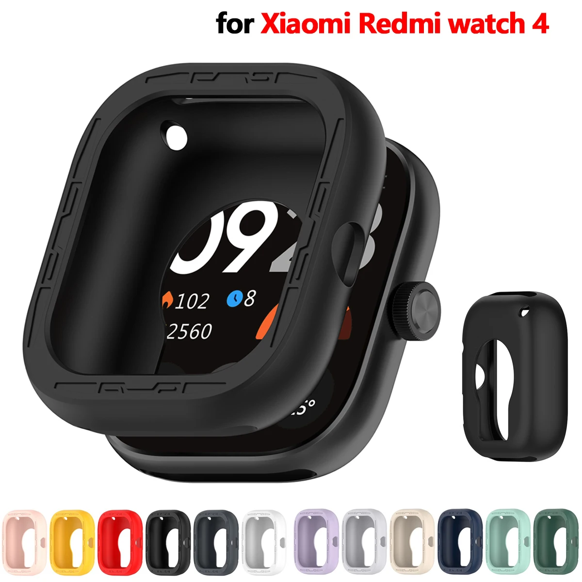 Suitable for Xiaomi Redmi Watch 4 Case Soft and Durable Silicone Hollow Watch Protector Shell Protective Case Watch4