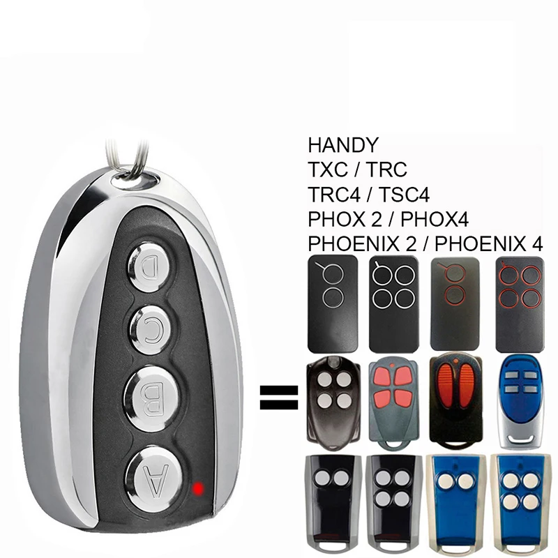 PHOX2 PHOX4 PHOENIX2 PHOENIX4 TXC TRC TRC4 TSC4 HANDY Garage Remote Control 433.92MHz Rolling Code Garage Door Opener