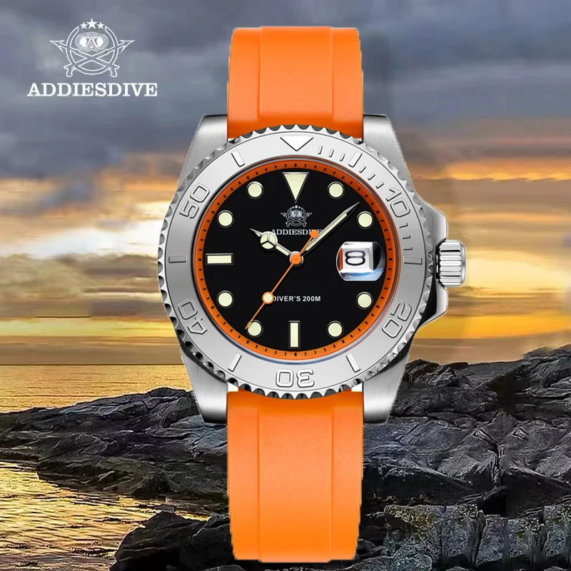 ADDIESDIVE-Relojes de pulsera de cuarzo para hombre, cronógrafo analógico de lujo, luminoso, resistente al agua, con calendario, de acero, para