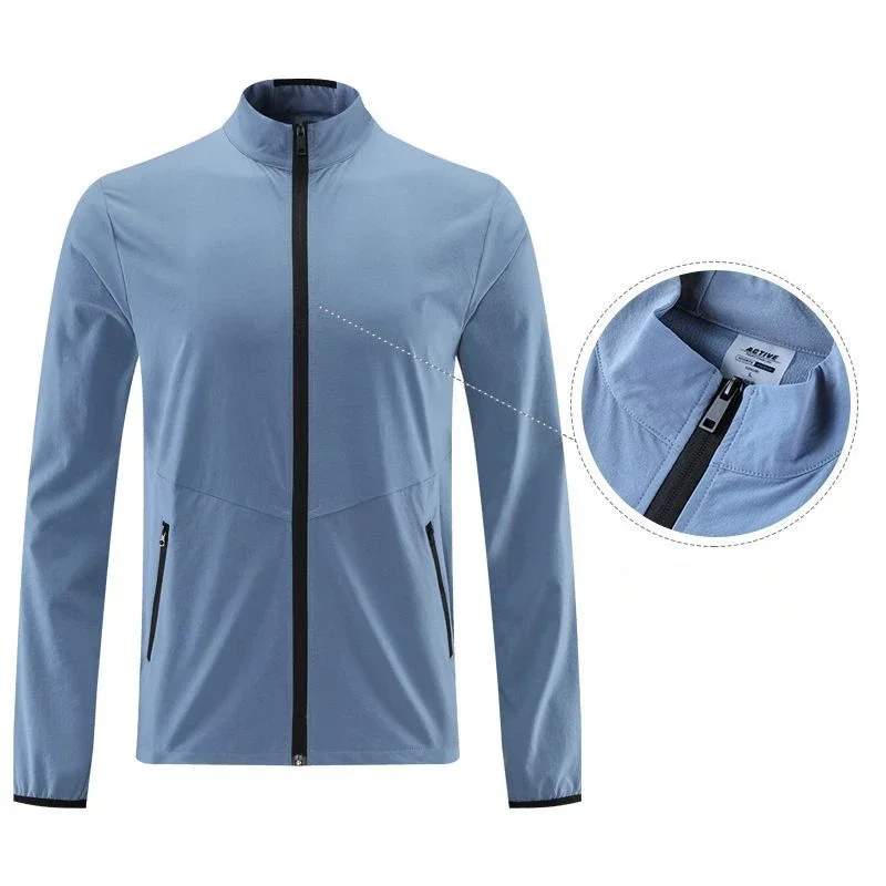 Men's Marathon Running Jacket Stand collar Fitness Winter Jogging Training Quick Dry Zipper Coat Breathable Outdoor Cycling