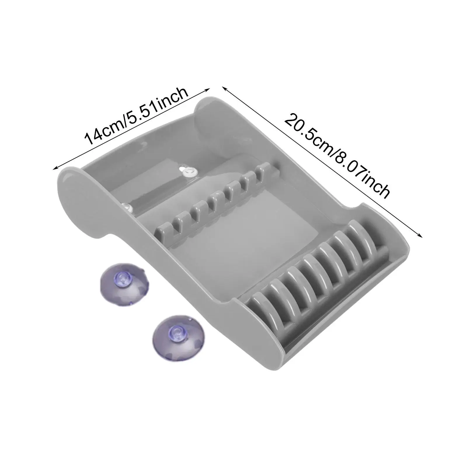 رف مقص تصفيف الشعر المثبت على الحائط مع كوب شفط 14 × 20.5 سم مجانًا