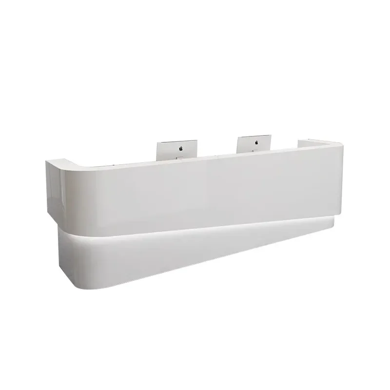 Paint Finished Lobby Reception Checkout Counter Bar For Office Building Shopping Mall Beauty Salon Commercial Front Desk Furnitu