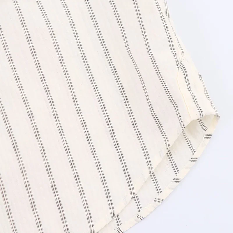 2025 nouveau automne femmes mode chemise rayé cravate bouton conception chemise ample 2025 femmes lieu de travail décontracté Adaptation chemise