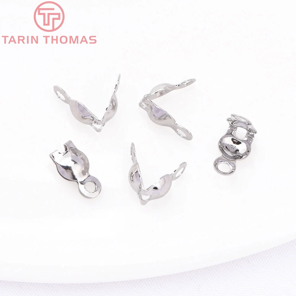 (5514)50PCS 2.5x4MM 24K Gold Color Brass Bracelets End Clasps Clip Bead Clasps Clip Wire Clasp Jewelry Findings Accessories