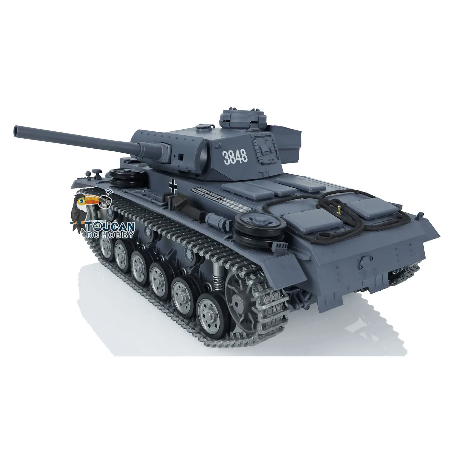 Henglong 1/16 7.0 RTR RC Tank Panzer III L 3848 Custom Metal Tracks Wheels Remote Control Model for Collectors