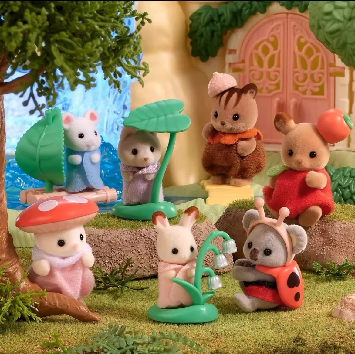 Sylvanian Families 아기 동물 크로싱 카와이 액션 피규어, 미니 인형, 데스크탑 장식, 만화 애니메이션 피규어, 어린이 장난감