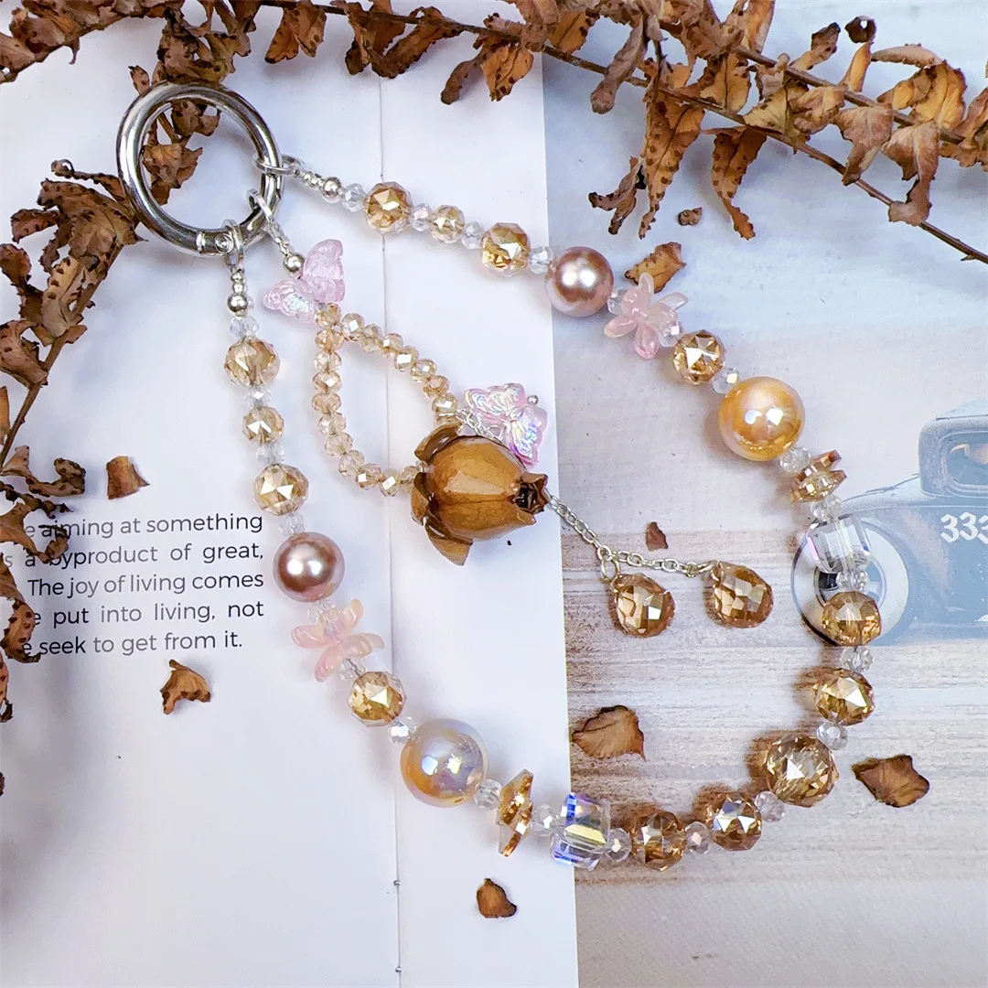 

Хрустальная цепочка для телефона, роскошный брелок ручной работы из бисера, модное украшение, персонализированный кулон для телефона, женский аксессуар