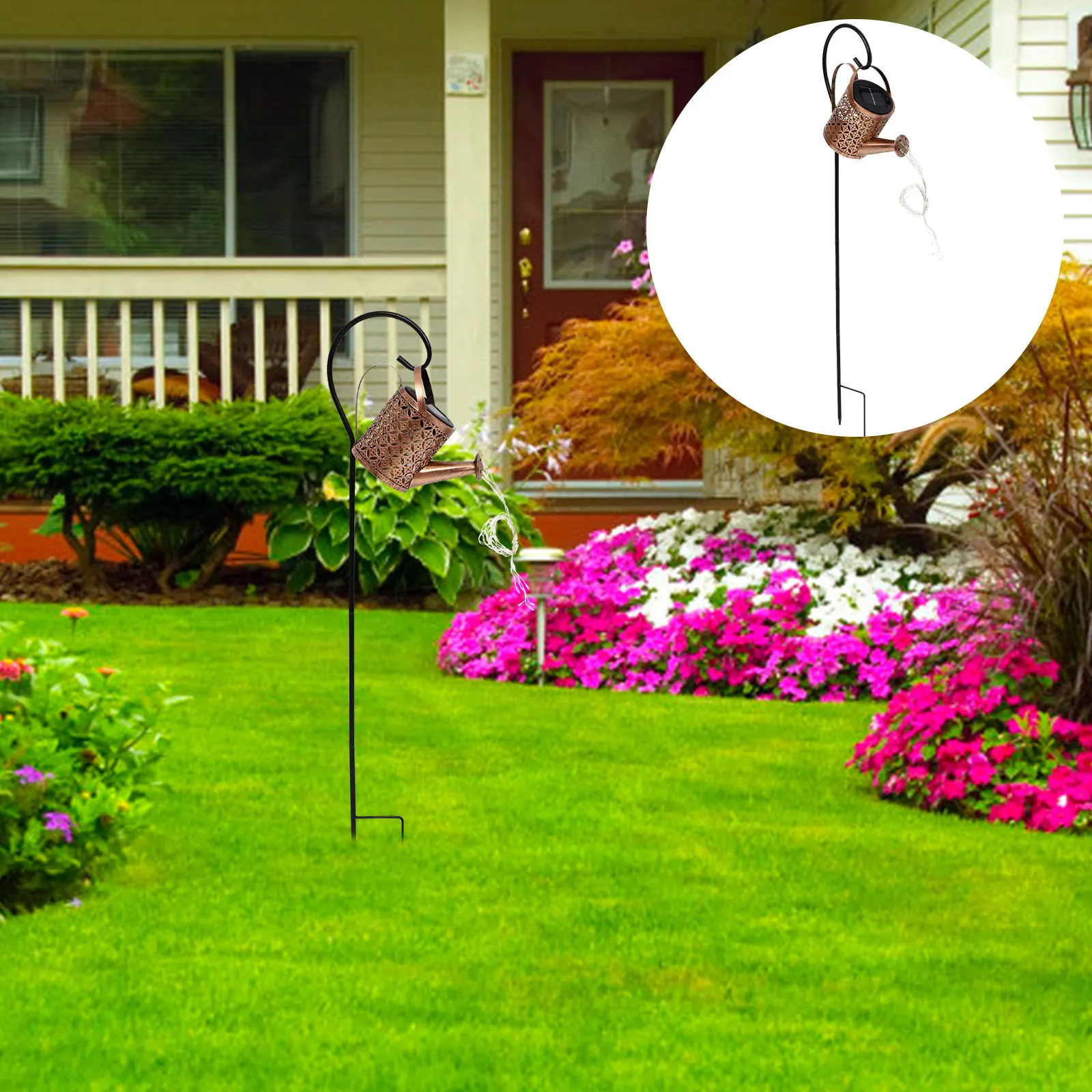 

Iron Waterfall Lamp Garden Shower Decorative Wrought Iron Outdoor Solar Light Yard Patio Lawn Art Clearance Light